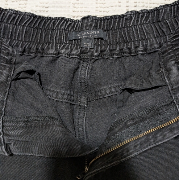 All Saints Black Barrel Leg High waisted Women's Jeans - Picture 4 of 5